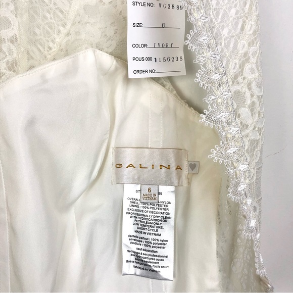 Galina NEW Ivory Sleeveless Lace Corset Crop Top Size 6 NWT - Picture 12 of 12